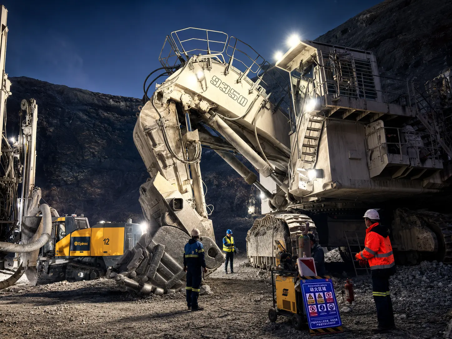 Large mining equipment operating in a demanding open-pit environment